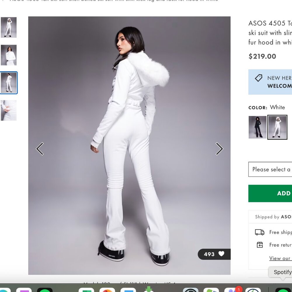 ASOS White Ski & Snow Jacket with Belt - Picture 5 of 6